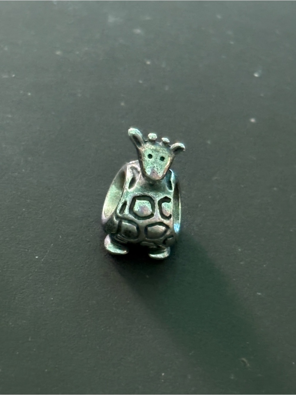 Pandora Silver Turtle giraffe with Textured Shell